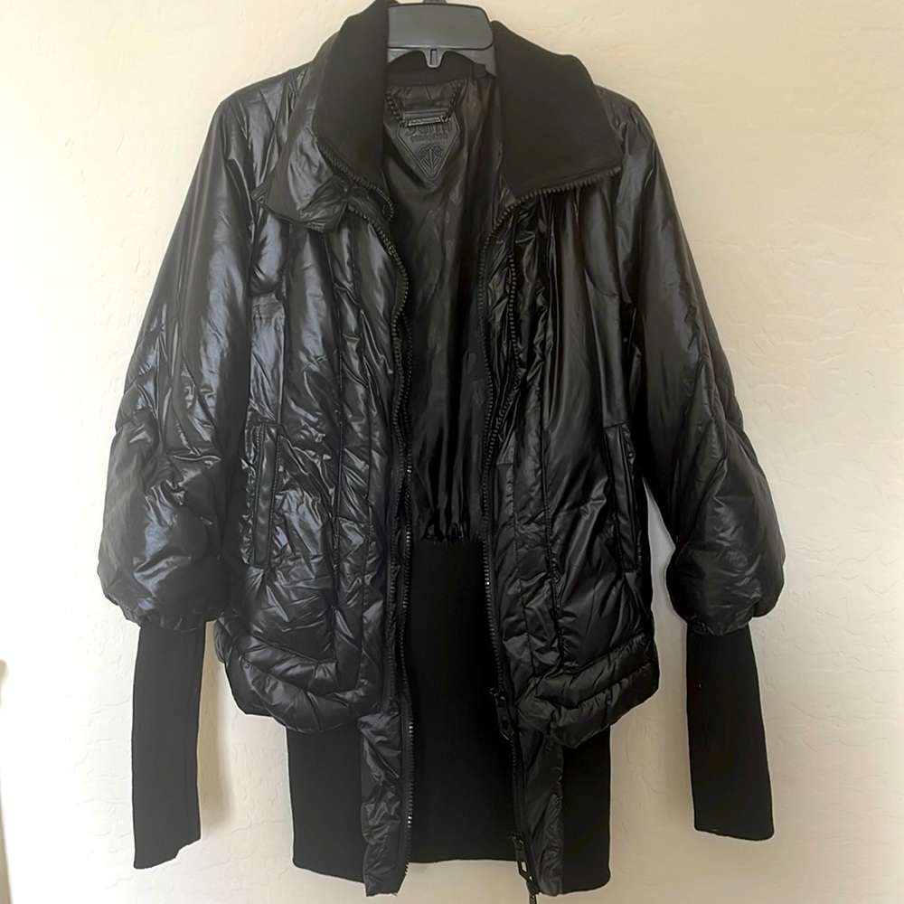 Faith Connexion Black Shiny Puffer Jacket